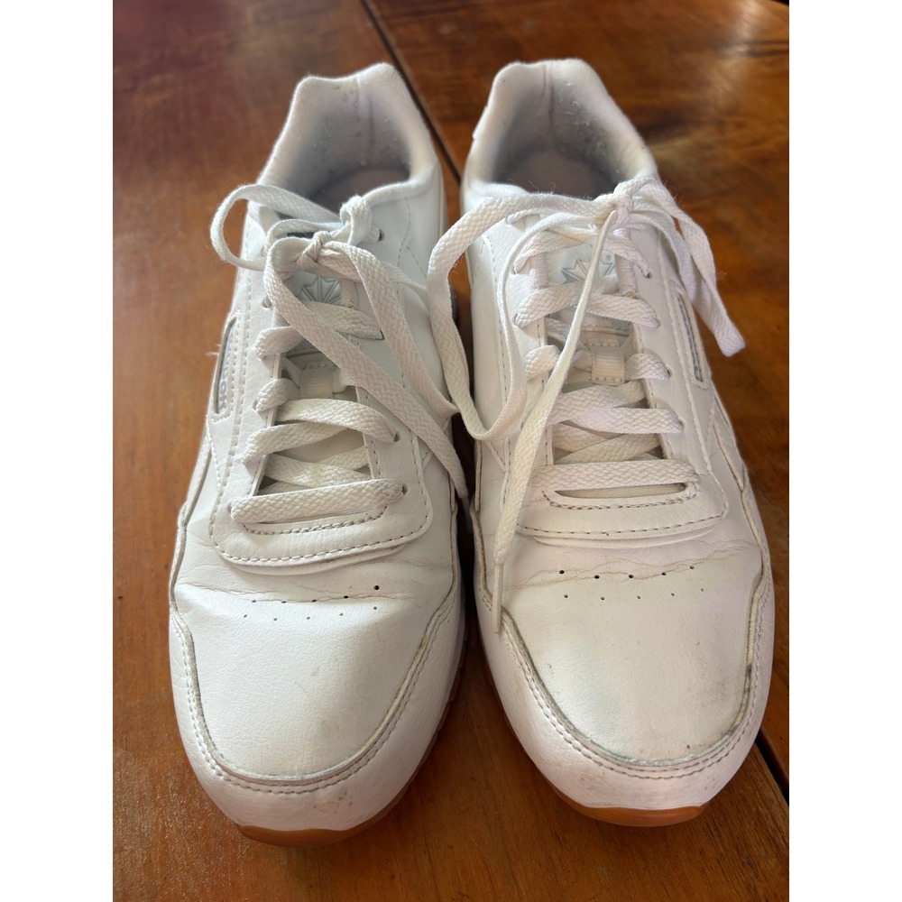 Reebok Classic Leather Mens 8.5 Sneakers White CM9203 Low Top Shoes - Picture 2 of 9